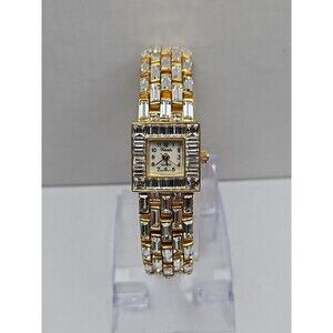 Xanadu Womens Quartz Dress Watch Gold Tone Baguette Crystal Bracelet New Battery